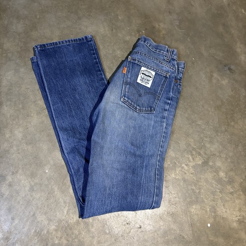 70s 80s Vintage Levi Orange Tab 27x33 Medium Wash 28-254 USA Made Talon Zipper - Image 1