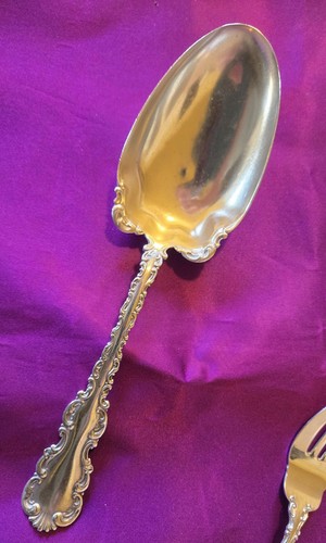 LOUIS XV Whiting Sterling Silver 9" VEGETABLE Serving Spoon No monograms Gorham - Picture 1 of 7