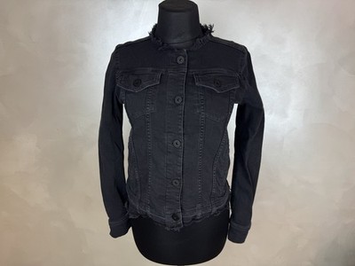 Thom / Krom Denim Jacket Black Button Women s Size S Rare Auth