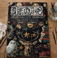 Iron Orchid Designs IOD 2024 Crimson Velvet Decor Transfer RETIRED Craft H2F