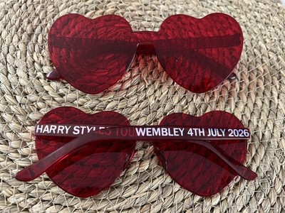 2 Pairs of Harry Styles Together Tour Heart Glasses in Red - Wembley 4th July