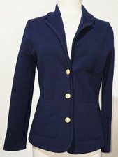 Rag  Bone Navy Knit Blazer With Gold Colored Buttons Size SP
