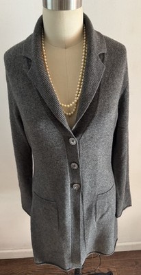 Repeat 100% Cashmere Cardigan Size 42 US Small Grey Button Front Sewn Pockets