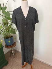 NWT Gap XXL Women’s Black White Polka Dot Dress Button Front Short Sleeve