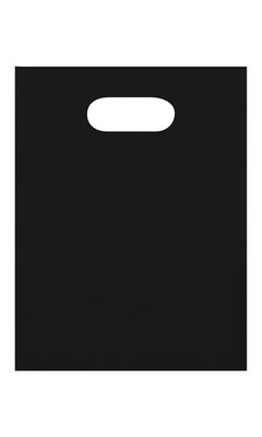 SSWBasics Small Low Density Black Plastic Merchandise Shopping Bags