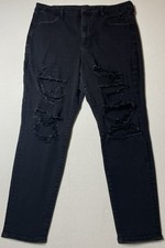 American Eagle Jeans Size 18 Women  s Black Curvy Hi-Rise Jegging Distressed