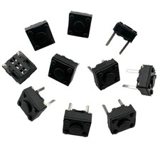 10x Black Square 2-Pin Mouse Micro Switch 6x6x3.5mm
