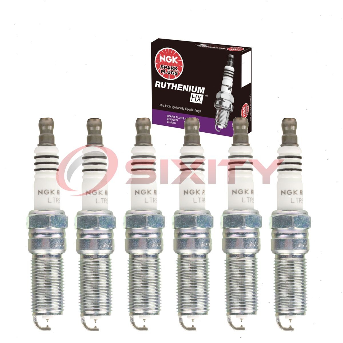 6 pcs NGK Ruthenium HX Spark Plugs for 2003-2008 Isuzu Ascender 4.2L L6 - mq