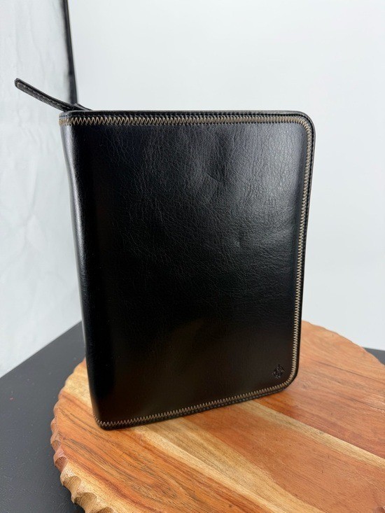 Franklin Covey 765140 black leather planner organizer zip closure