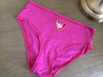 Victoria s Secret Candy Cane Heart Cheeky Panty Size XL Pink