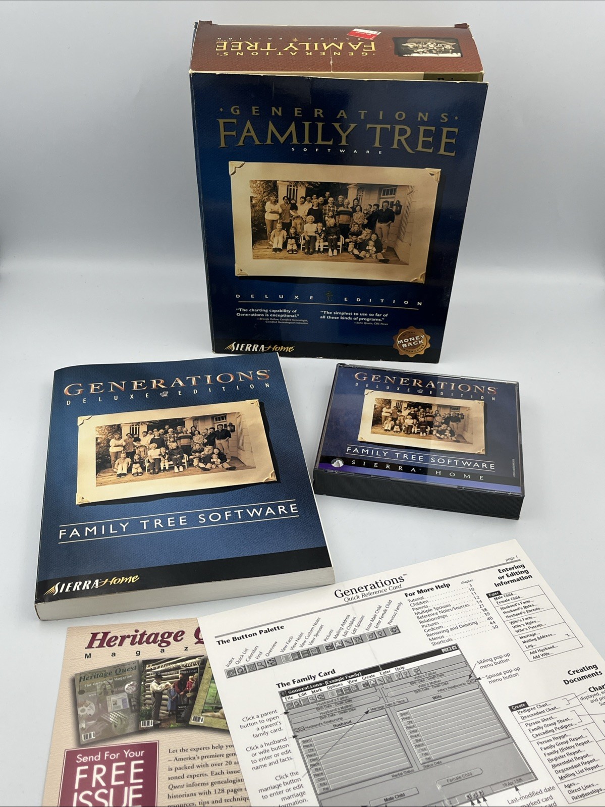 Generations Deluxe Edition Family Tree PC Software Sierra Home Big Box Windows