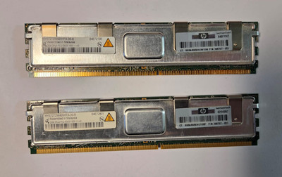 2x2GB RAM Qimonda 2Rx4 PC2-5300F ECC HYS72T256420HFA-3S-B FB-DIMM Speicher