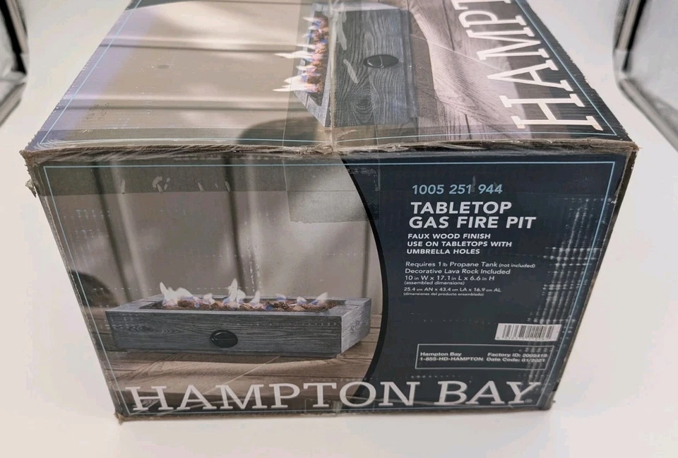 Fogón de gas de mesa Hampton Bay - Acabado de madera sintética - 10.000 BTU Foto 2 de 3
