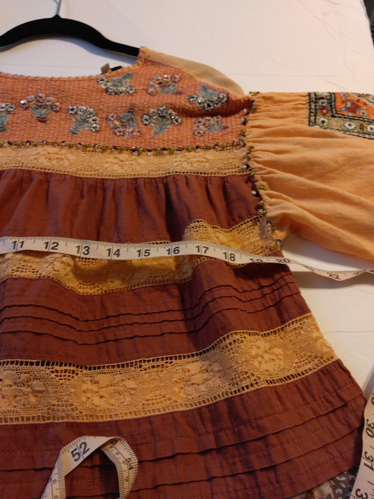 John Mark Patchwork Tunic Top Size S Embroidered … - image 3