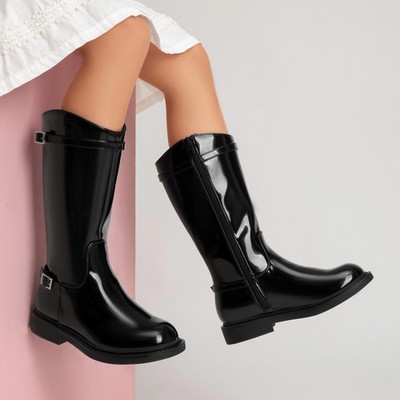 Girls Comfortable Riding Boots Knee High with Easy Side Zipper For Kids Wear