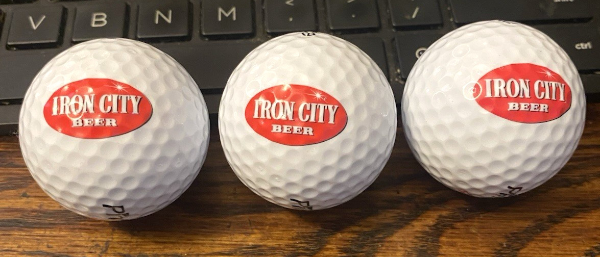 IRON CITY BEER one dozen PINNACLE Power 392 Golf Balls New in Box