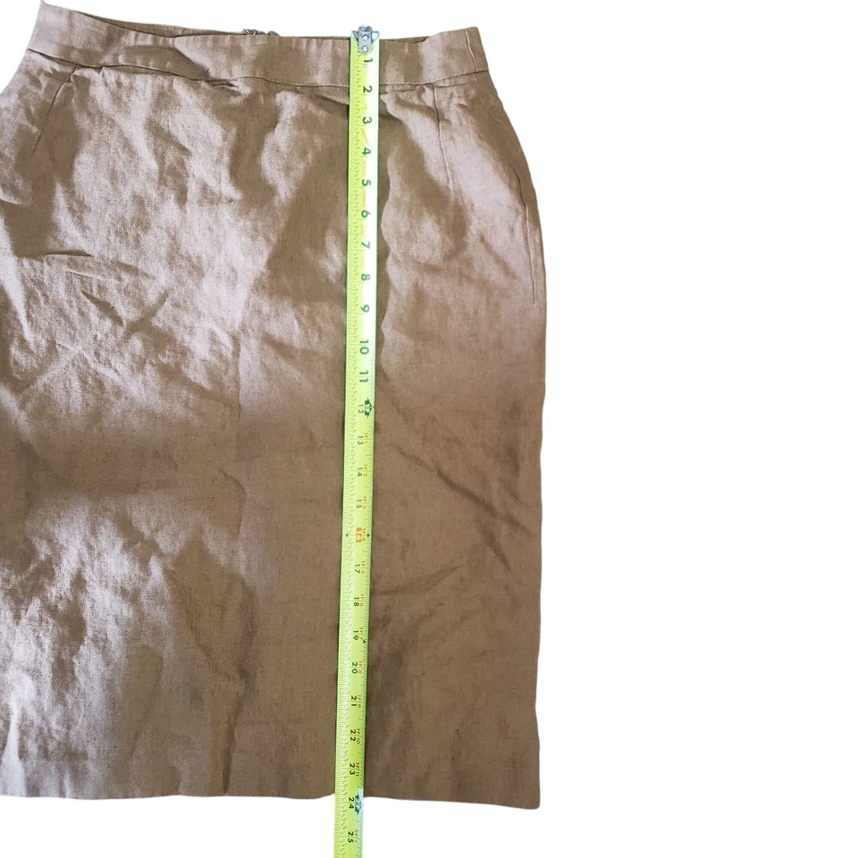 Falda Lápiz Max Mara Mujer Puro Lino Lino Hecha en Italia Volantes Western Boho Foto 3 de 4