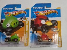 2 Hot Wheels Angry Birds Red Bird Green Pig Minion Cars 2012 New Models 1/64