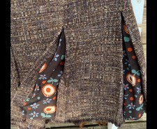 Moschino Cheap & Chic Tweed Skirt  8 Floral Inserts Pleated Preppy Coquette