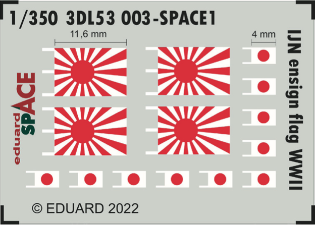 Eduard ED3DL53003 IJN Ensign Flags WWII SPACE 3D Decal 1:350