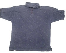 Vintage Givenchy Activewear Blue Polo Shirt Mens Size Large Golf Club AOP