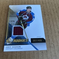 2014 SP Game Used JSY PATCH SP /499 Joey Hishon RC #166 Avalanche Hockey (f3)