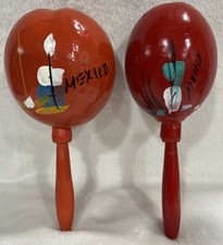 Maracas Mexico Handmade Lot Of 2 8  