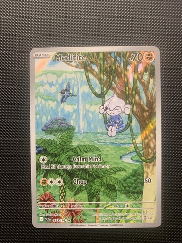 Pokemon TCG: Meditite Illustration Rare SV07 - Stellar Crown 153/142