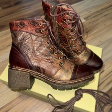 L'Artiste by Spring Step Leather Lace-Up Boots Fallinluv-BRM SIZE 35  55