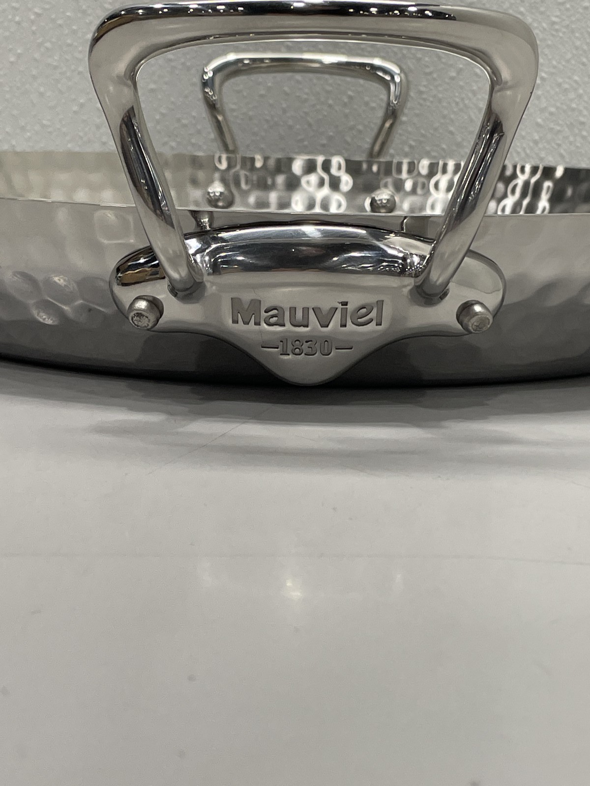 Mauviel M'Elite Hammered 5-Ply Paella Pan Stainless Steel Silver 13.8"