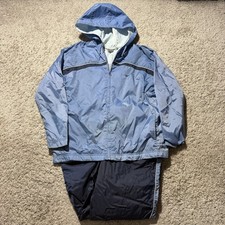 Vintage Y2k Nike Womens Large 12-14 Track Suit Nylon Jacket Pants Blue Tennis