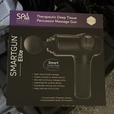 Spa Sciences SMARTGUN Elite Percussion Massage Gun Cordless 4 Heads Black