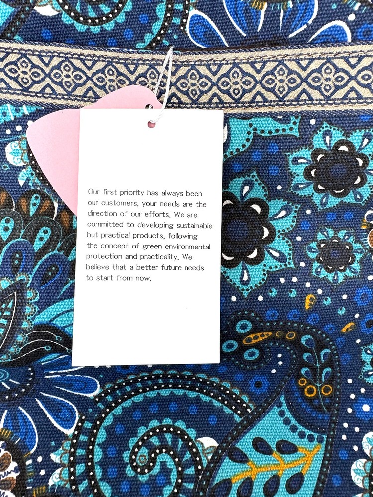 Yoga Mat Bag with Pockets and Adjustable Straps in Peacock Paisley Print NWT