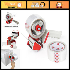 Heavy Duty Tape Dispenser with 2-Inch Clear Packing Tape, 1 Gun 2 Rolls