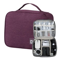 AYANICA Organizer Case Small Electronic Devices USB Large, Large-Purple