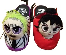 NEW Beetlejuice Lydia "It's Show Time" Plush Slippers Womens 7/8
