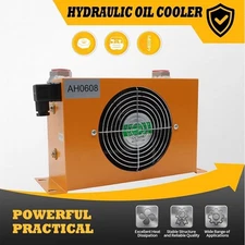 AH0608T-CA 60L/min Hydraulic Oil Cooler Cooled Radiator DC 12V 38W 1.3 Quare Met