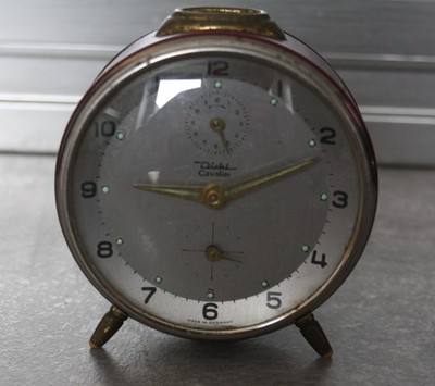 Wecker Diehl Cavalier weinrot mechanisch Handaufzug Vintage 60er Jahre