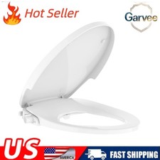 Non-Electric Elongated Bidet 19" Self Cleaning Dual Nozzles Soft Close Install