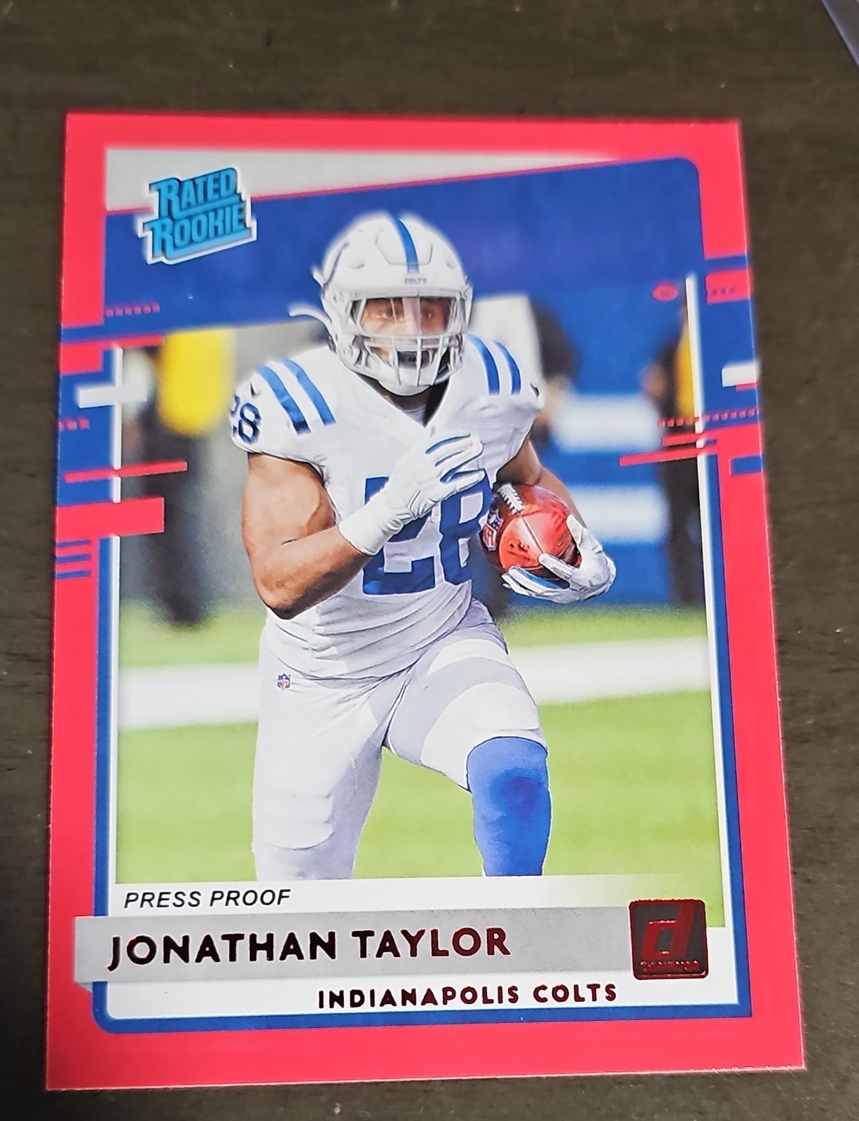 2020 Panini Donruss - Rated Rookie Jonathan Taylor #317 Press Proof Red (RC)