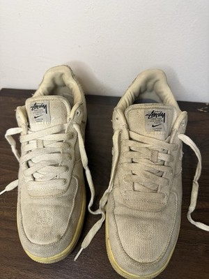 Nike x Stussy Air Force 1 Low Fossil Stone Hemp Sneakers Men s - Rare Streetwear