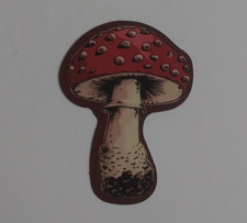 Red  White Mushroom Toadstool Sticker 2.38" x 1.78" AJ 