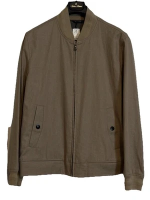 NWT $1498 Sz M Brooks Brothers Golden Fleece Tan Italian Linen Bomber Jacket - Image 1 of 4