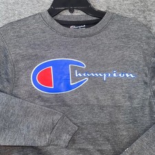 Champion Athleticwear Crewneck Fleece Sweatshirt Mens XXL Big Logo Gray NEW