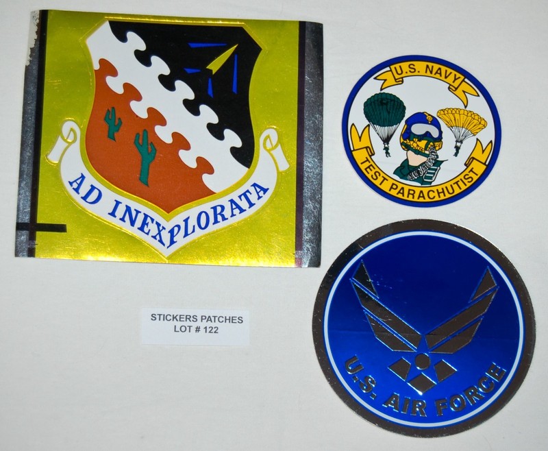 VINTAGE Military Car Window Set of 3 Stickers Patches Lot#122 RARE FIND!