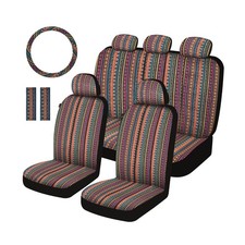 Baja Saddle Blanket Car Seat Covers Full Set 12PCS, Orange