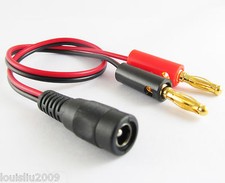 1set Gold Plated 4mm Banana Plug to 2.1x5.5mm DC Female DC Power Cable 30cm/1Ft