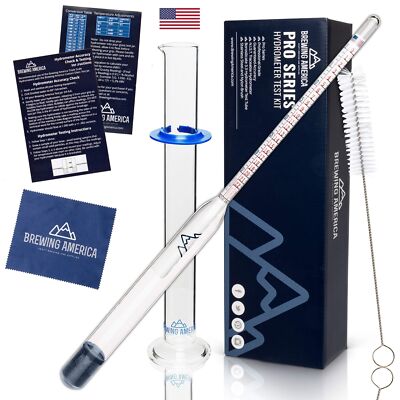 Specific Gravity Hydrometer Test Kit: American-made ABV Tester Pro Series Tra...