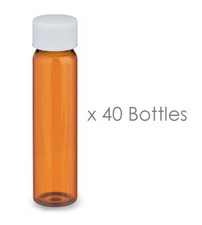 NEW SMALL EMPTY AMBER GLASS BOTTLES CONTAINERS SCREW CAP 7GR REMEDY PUILLUlES UK