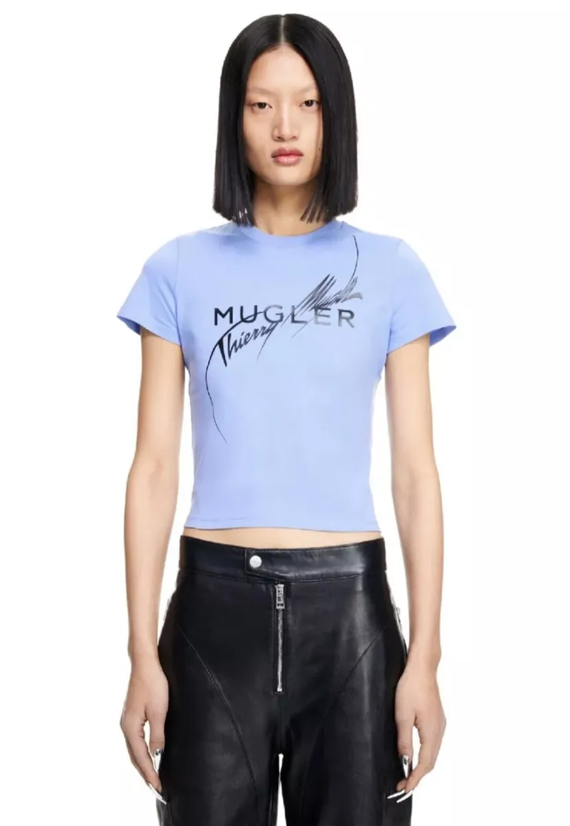 Mugler x H&M Women Printed Blue Fitted T-Shirt Size medium - Ready to Post Mugler x H&M Women Printed Blue Fitted T-Shirt Size medium - Ready to Post